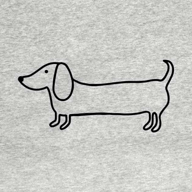 Simple dachshund black drawing by bigmoments